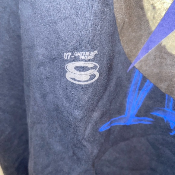 Travis Scott Cactus Jack For Fragment Create T-shirt Washed Black Extra Large XL - Picture 3 of 5